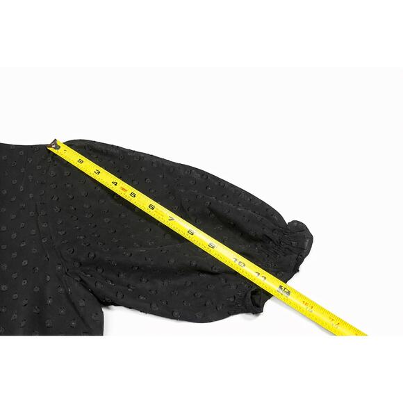 Calvin Klein Black Clip Dot Tie-Neck Blouse | Office Siren Energy | Size M | NWT - Picture 6 of 8